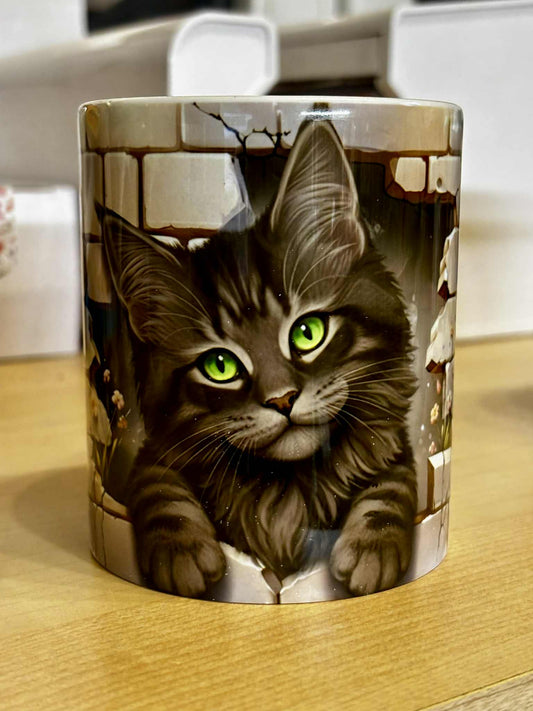 3D maincoon cicás bögre