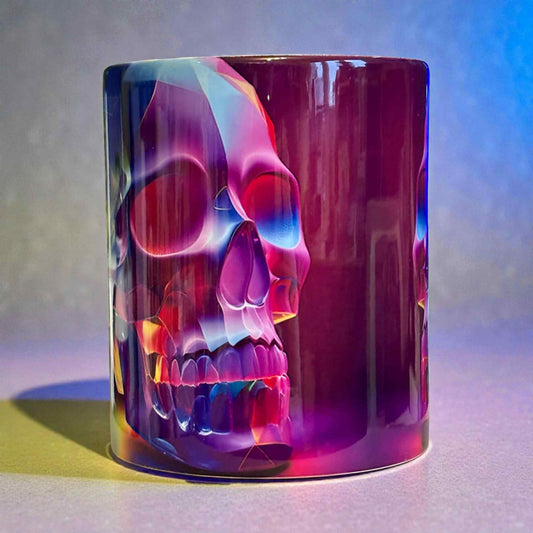 Irridescent 3D koponya bögre