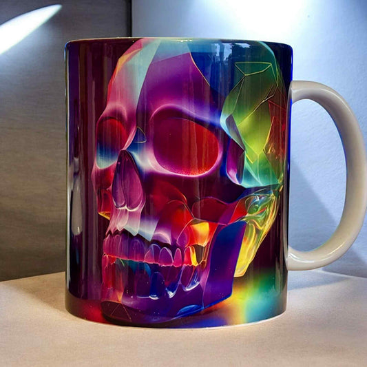 Irridescent 3D koponya bögre